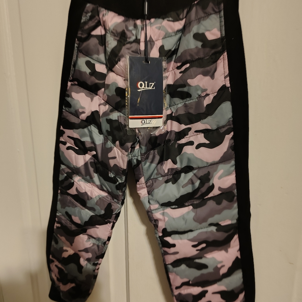 Kids Camouflage Pink and Black Snow Pants